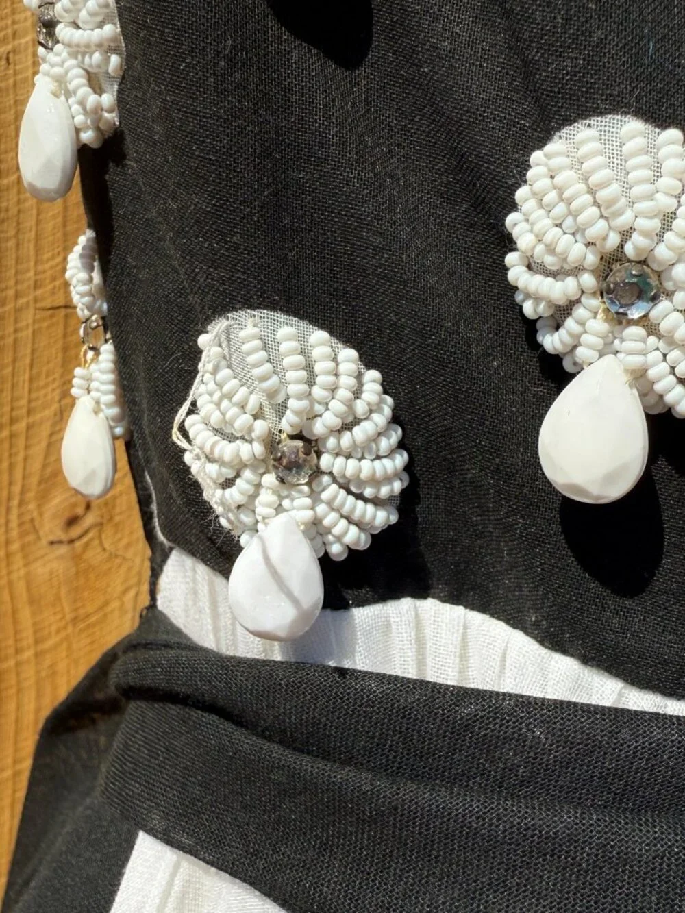 Vintage 60s O'Brien's Sleeveles Beaded Pleated Chiffon Cocktail Dress Medium - Picture 12 of 16